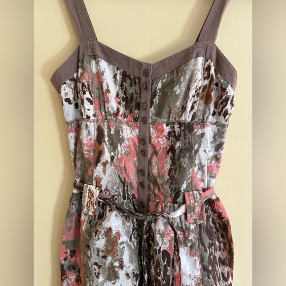 DKNY Strapy Dress in Coral, Browns, and Green Size M EUC - Picture 2 of 10